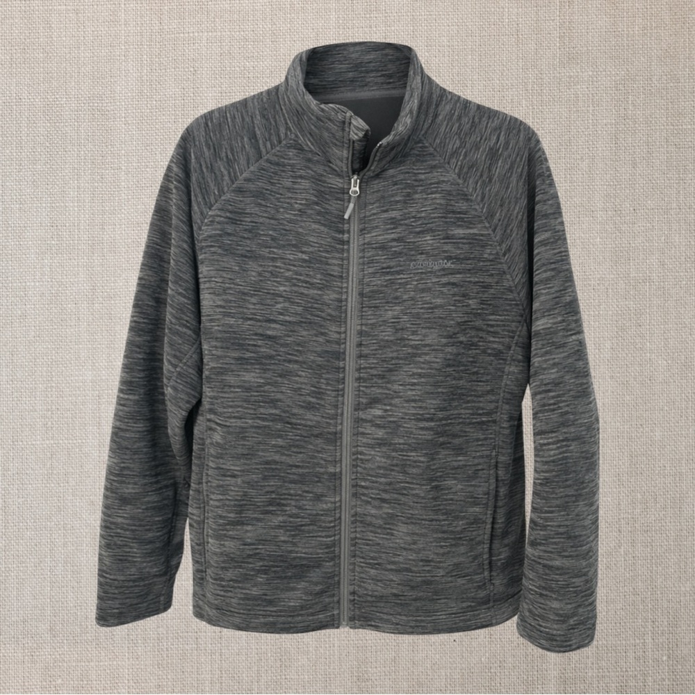Karbon Men’s Mock Neck Full Zip Grey Sweater Jacket